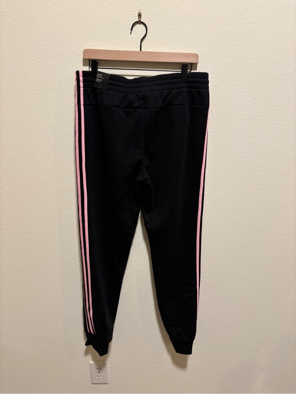 NWT Adidas Women’s Black and Pink Track Set - Sweatshirt & Joggers - Picture 8 of 9